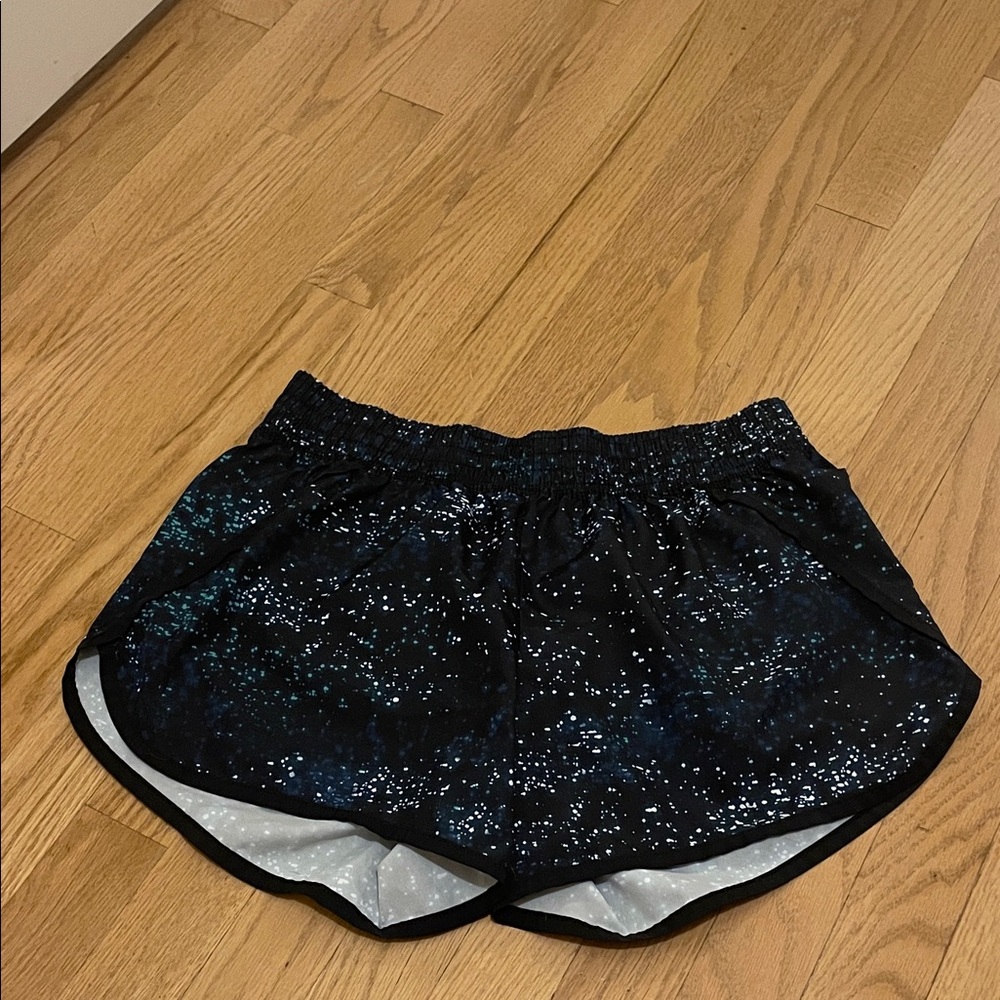 Champion Women's Black and Blue Speckled Athletic Shorts